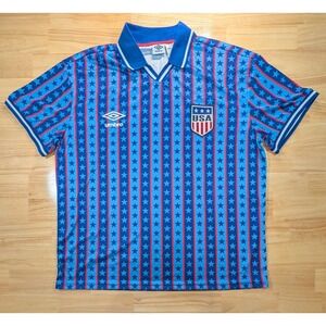 Umbro USA Soccer Jersey XXL Stars‎ Stripes Blue Red World Cup Style NEW